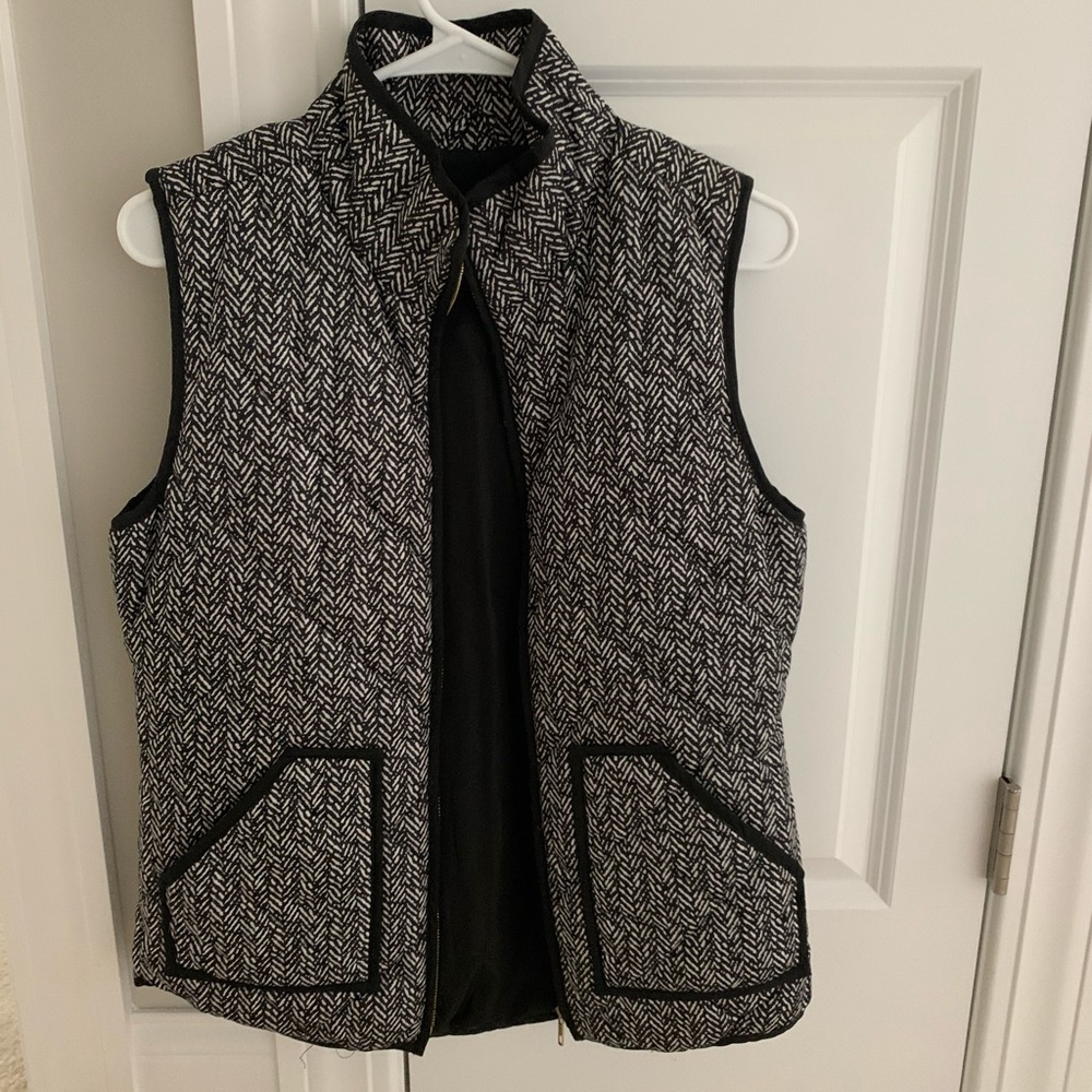 Black & White Herringbone Vest—perfect for layers